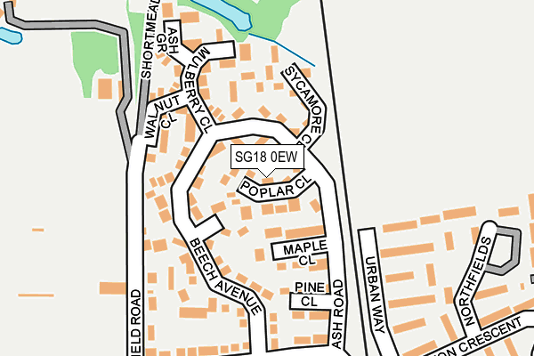 SG18 0EW map - OS OpenMap – Local (Ordnance Survey)