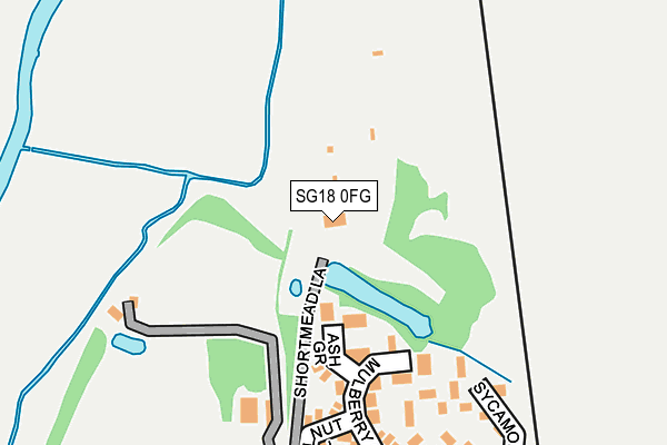 SG18 0FG map - OS OpenMap – Local (Ordnance Survey)