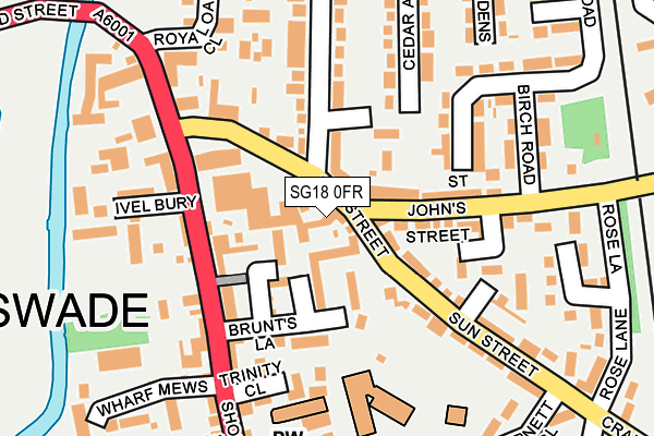 SG18 0FR map - OS OpenMap – Local (Ordnance Survey)