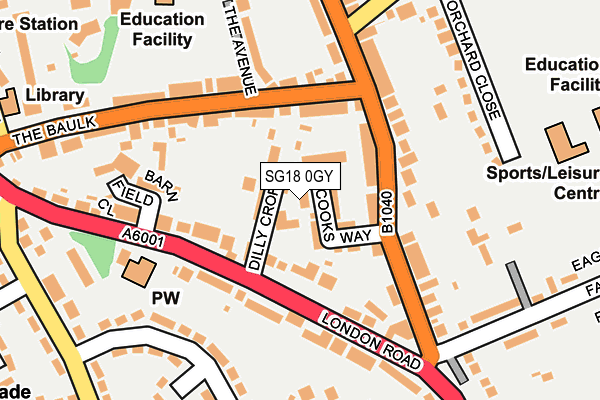 SG18 0GY map - OS OpenMap – Local (Ordnance Survey)