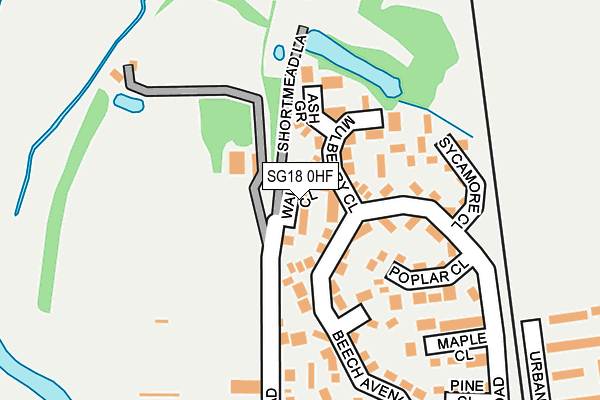 SG18 0HF map - OS OpenMap – Local (Ordnance Survey)