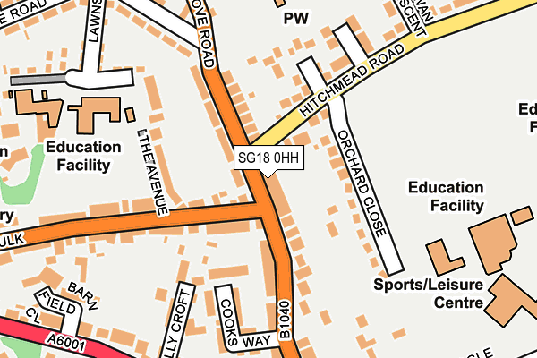 SG18 0HH map - OS OpenMap – Local (Ordnance Survey)