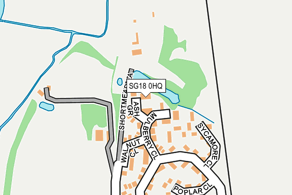 SG18 0HQ map - OS OpenMap – Local (Ordnance Survey)