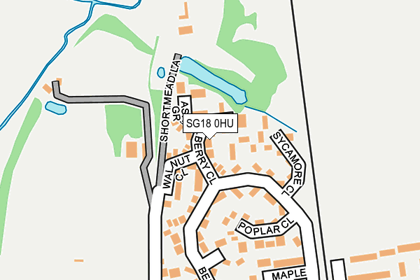 SG18 0HU map - OS OpenMap – Local (Ordnance Survey)
