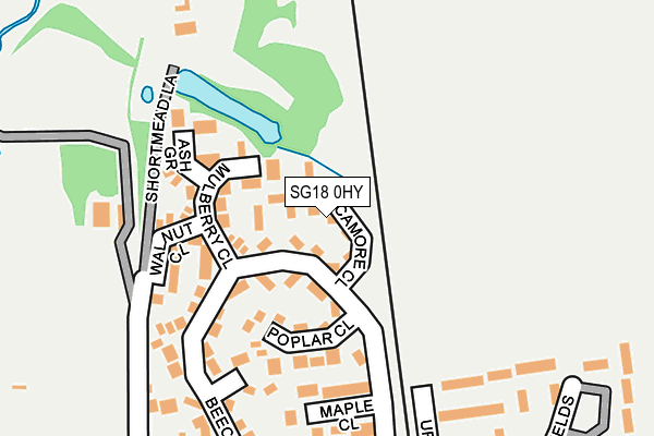 SG18 0HY map - OS OpenMap – Local (Ordnance Survey)