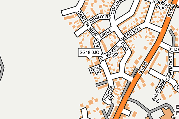 SG18 0JQ map - OS OpenMap – Local (Ordnance Survey)