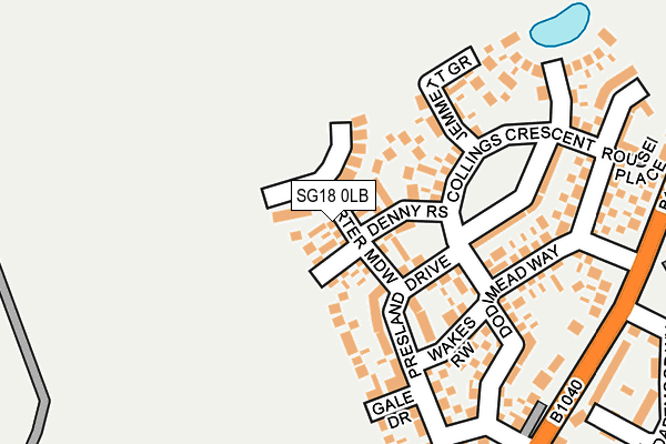 SG18 0LB map - OS OpenMap – Local (Ordnance Survey)