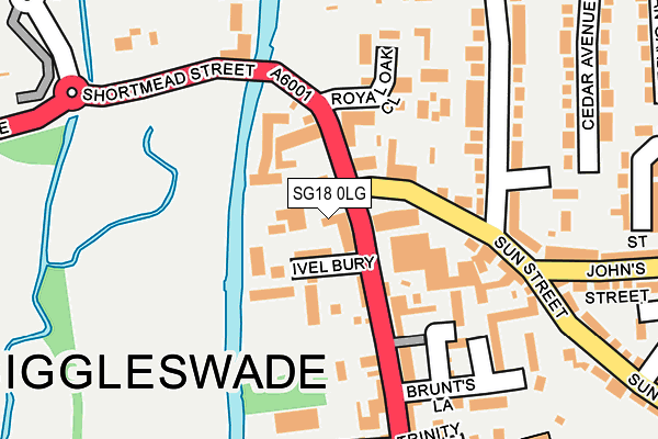 SG18 0LG map - OS OpenMap – Local (Ordnance Survey)