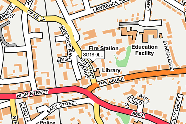 SG18 0LL map - OS OpenMap – Local (Ordnance Survey)