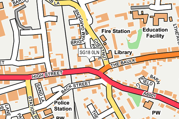 SG18 0LN map - OS OpenMap – Local (Ordnance Survey)