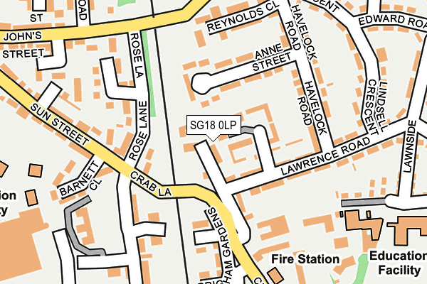 SG18 0LP map - OS OpenMap – Local (Ordnance Survey)