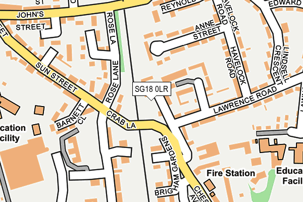 SG18 0LR map - OS OpenMap – Local (Ordnance Survey)