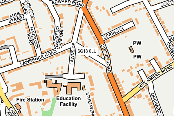 SG18 0LU map - OS OpenMap – Local (Ordnance Survey)