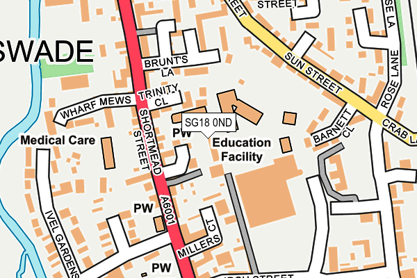 SG18 0ND map - OS OpenMap – Local (Ordnance Survey)