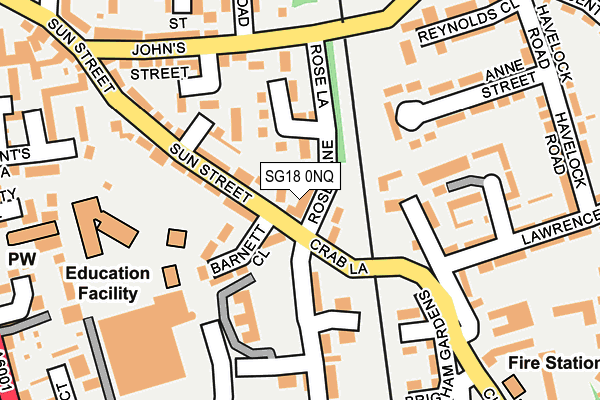 SG18 0NQ map - OS OpenMap – Local (Ordnance Survey)