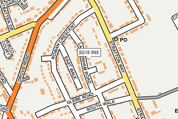 SG18 0NX map - OS OpenMap – Local (Ordnance Survey)