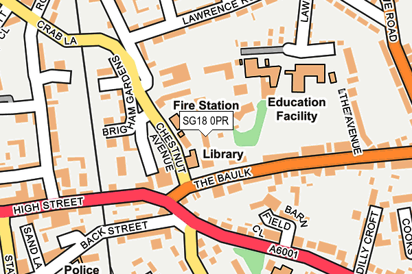 SG18 0PR map - OS OpenMap – Local (Ordnance Survey)