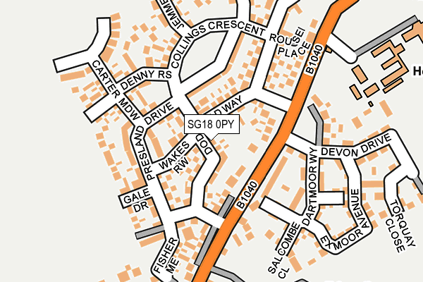 SG18 0PY map - OS OpenMap – Local (Ordnance Survey)