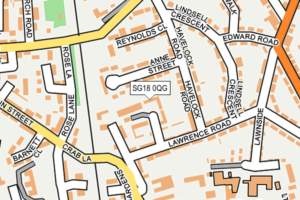 SG18 0QG map - OS OpenMap – Local (Ordnance Survey)