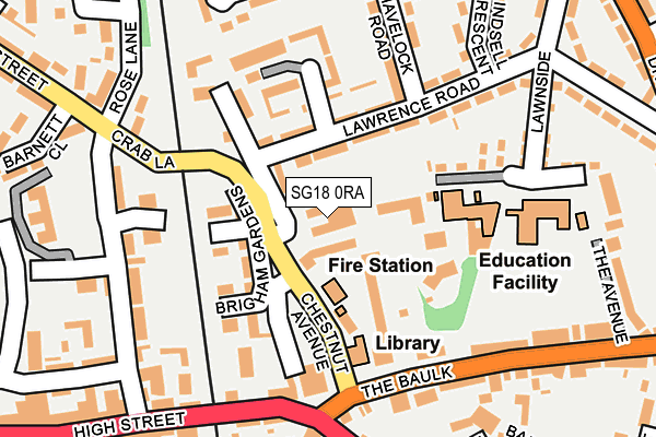 SG18 0RA map - OS OpenMap – Local (Ordnance Survey)