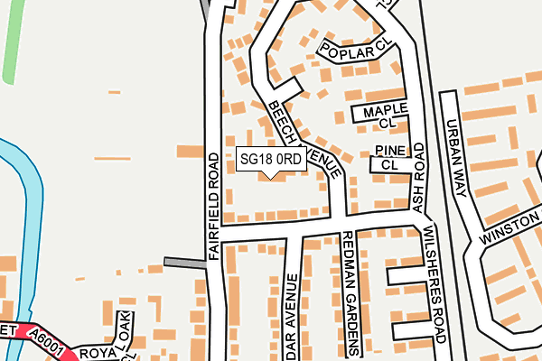 SG18 0RD map - OS OpenMap – Local (Ordnance Survey)