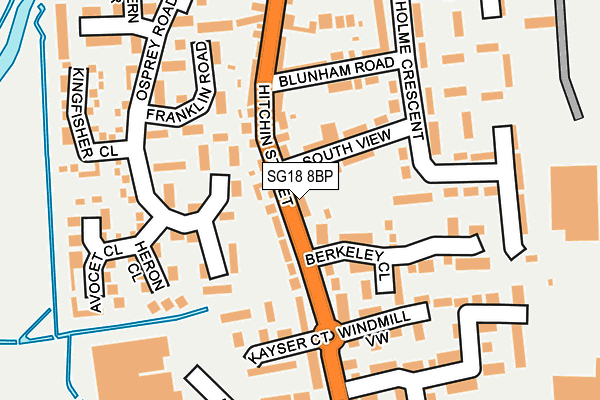 SG18 8BP map - OS OpenMap – Local (Ordnance Survey)