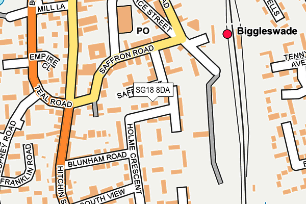 SG18 8DA map - OS OpenMap – Local (Ordnance Survey)