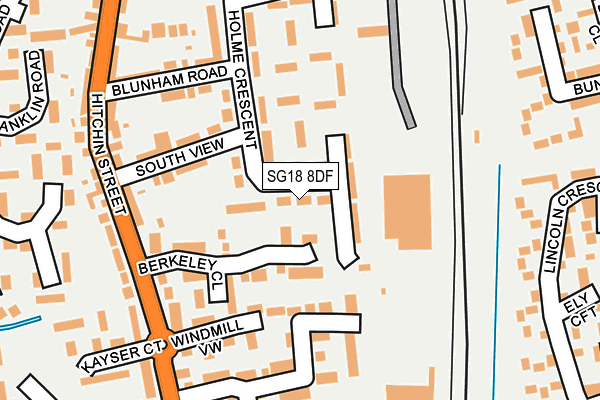 SG18 8DF map - OS OpenMap – Local (Ordnance Survey)