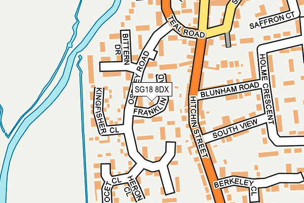 SG18 8DX map - OS OpenMap – Local (Ordnance Survey)