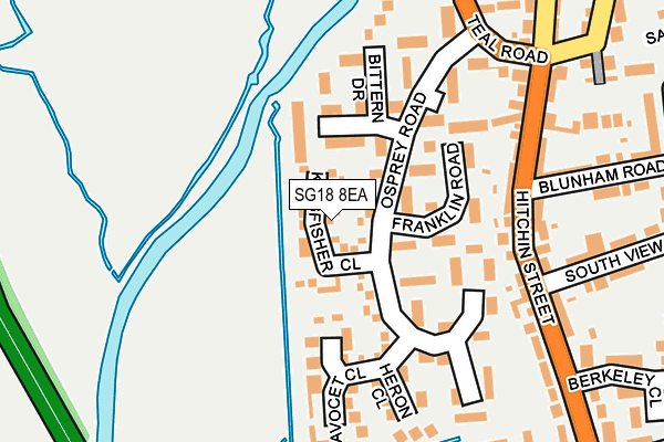 SG18 8EA map - OS OpenMap – Local (Ordnance Survey)