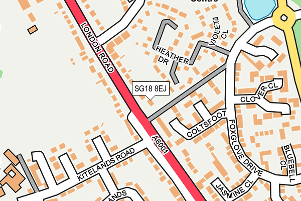 SG18 8EJ map - OS OpenMap – Local (Ordnance Survey)