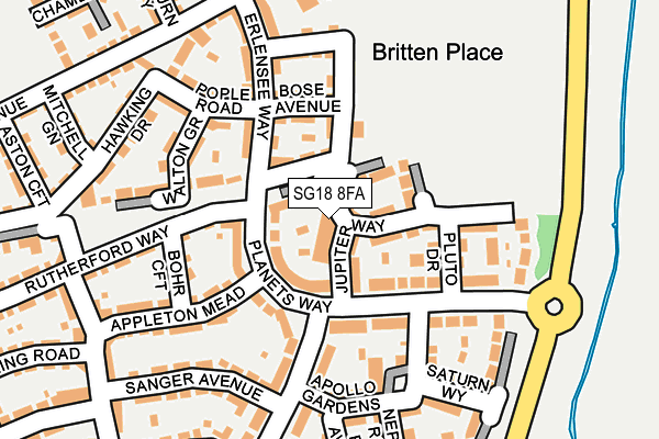 SG18 8FA map - OS OpenMap – Local (Ordnance Survey)