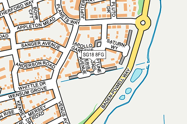 SG18 8FG map - OS OpenMap – Local (Ordnance Survey)