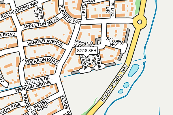 SG18 8FH map - OS OpenMap – Local (Ordnance Survey)