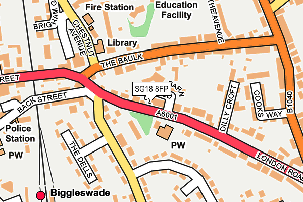 SG18 8FP map - OS OpenMap – Local (Ordnance Survey)