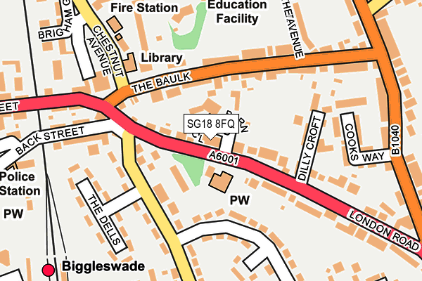 SG18 8FQ map - OS OpenMap – Local (Ordnance Survey)