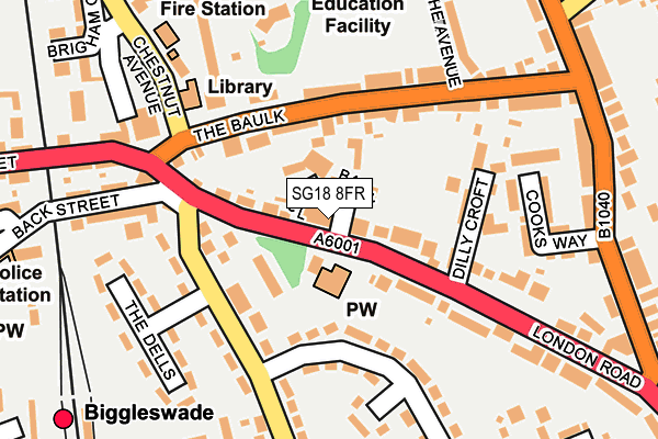 SG18 8FR map - OS OpenMap – Local (Ordnance Survey)