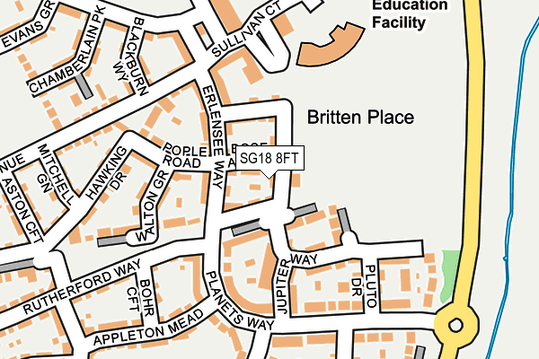 SG18 8FT map - OS OpenMap – Local (Ordnance Survey)