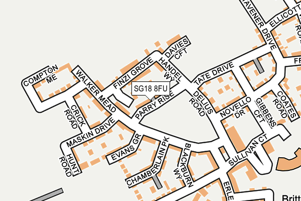 SG18 8FU map - OS OpenMap – Local (Ordnance Survey)