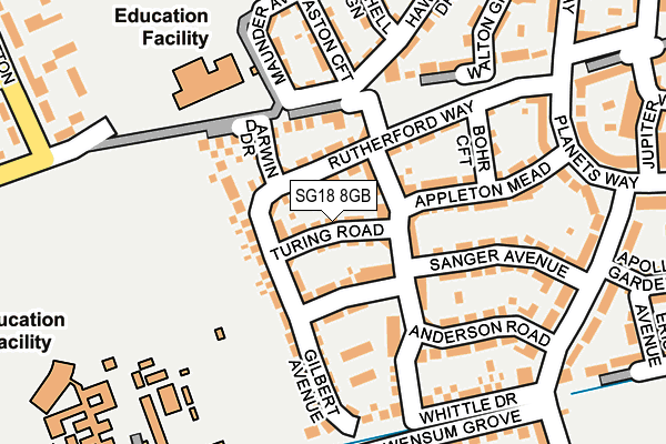 SG18 8GB map - OS OpenMap – Local (Ordnance Survey)