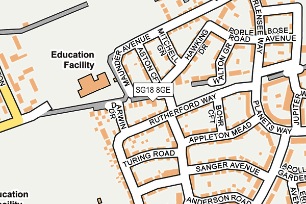 SG18 8GE map - OS OpenMap – Local (Ordnance Survey)