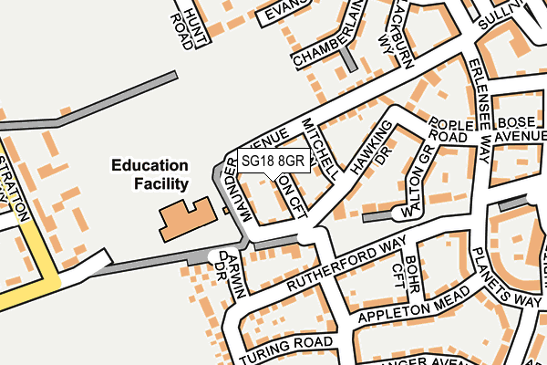 SG18 8GR map - OS OpenMap – Local (Ordnance Survey)