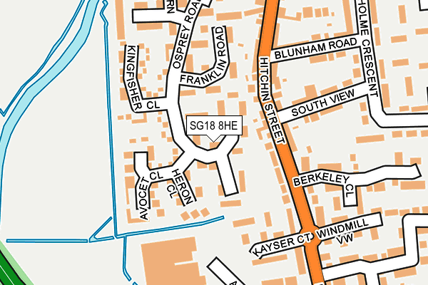 SG18 8HE map - OS OpenMap – Local (Ordnance Survey)
