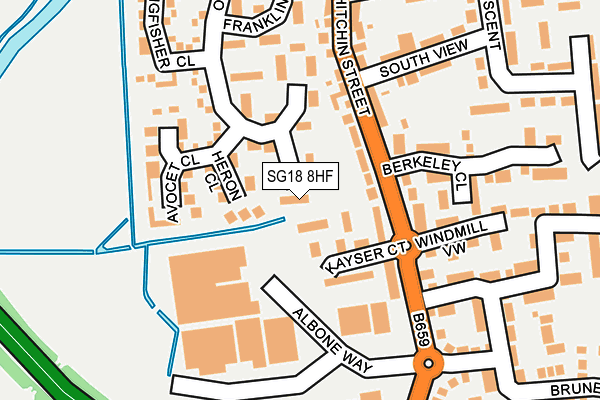 SG18 8HF map - OS OpenMap – Local (Ordnance Survey)