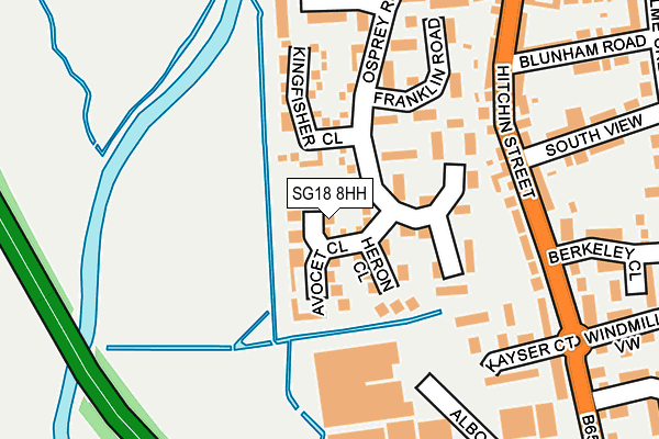 SG18 8HH map - OS OpenMap – Local (Ordnance Survey)