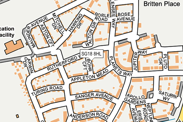 SG18 8HL map - OS OpenMap – Local (Ordnance Survey)