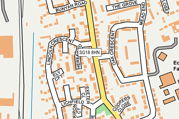 SG18 8HN map - OS OpenMap – Local (Ordnance Survey)