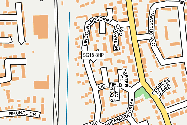 SG18 8HP map - OS OpenMap – Local (Ordnance Survey)