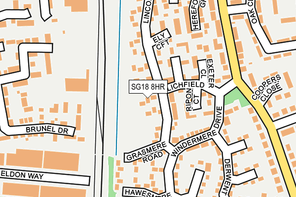 SG18 8HR map - OS OpenMap – Local (Ordnance Survey)