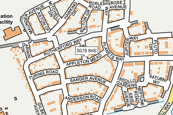 SG18 8HS map - OS OpenMap – Local (Ordnance Survey)